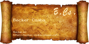 Becker Csaba névjegykártya