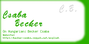 csaba becker business card